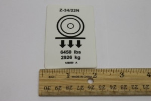 Genie Lift Part # 139590GT - DECAL,LABEL,WHEEL LOAD Z34N***, EA