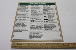 Genie Lift Part # 147612GT - DECAL,INST OPER INST 60XC, EA