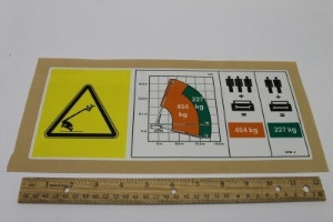 Genie Lift Part # 147788GT - DECAL,INST PLAT CAPACITY, SYM, EA
