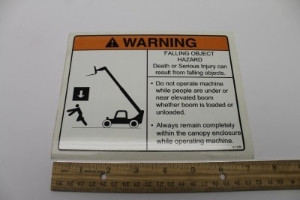 Genie Lift Part # 2-1290GT - DECAL, FALLING OBJECT HAZARD, EA