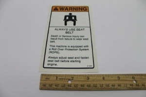 Genie Lift Part # 2-1291GT - DECAL, ALWAYS USE SEAT BELT, EA