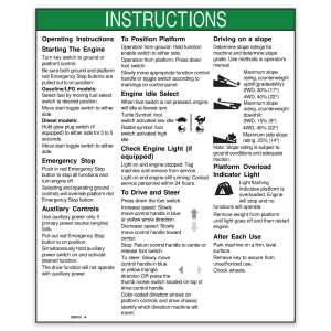 Genie Lift Part # 226515GT - DECAL,INSTRUCTIONS S40/45 AUS, EA