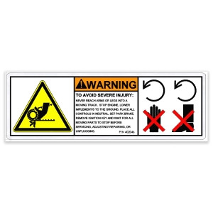 Genie Lift Part # 226944GT - DECAL,WARN,AVOID INJURY, EA