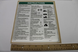 Genie Lift Part # 227129GT - DECAL,OPER INST,Z45/Z51 IC AUS, EA