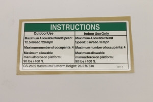Genie Lift Part # 229430GT - DECAL,NOTICE,SIDE FRC,2669 AUS, EA