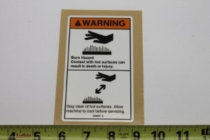 Genie Lift Part # 229827GT - DECAL,WARNING,HOT SURFACE, EA