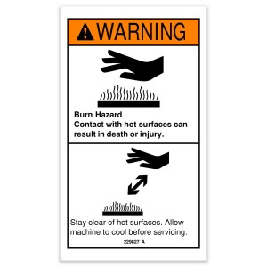 Genie Lift Part # 229827GT - DECAL,WARNING,HOT SURFACE, EA