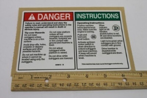 Genie Lift Part # 229915GT - DECAL,DANGER,OUTRIGGER SAFETY, EA
