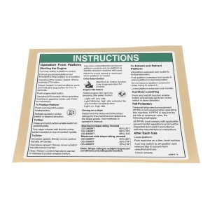 Genie Lift Part # 229916GT - DECAL,NOTICE,INST,PLAT-GS69RT, EA
