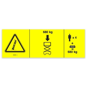 Genie Lift Part # 230489GT - DECAL,DANGER,MAX CAP,GS2669, EA