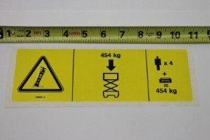 Genie Lift Part # 230490GT - DECAL,NOTICE,MAX CAP,GS3369, EA