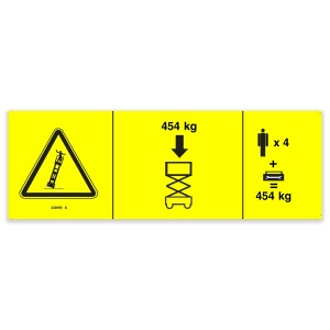 Genie Lift Part # 230490GT - DECAL,NOTICE,MAX CAP,GS3369, EA
