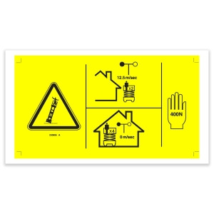 Genie Lift Part # 230806GT - DECAL,DANGER,MAN FRC,GS3369, EA