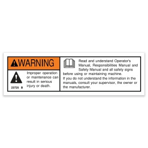 Genie Lift Part # 23725GT - DECAL,DANGER,FAIL.READ,1.5X5, EA