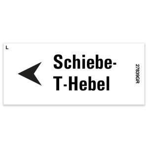 Genie Lift Part # 27839GRGT - DECAL, SLIDING T-HANDLE, GERMAN, EA