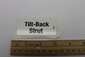 Genie Lift Part # 27843GT - DECAL,TILTBACK STRUT, EA