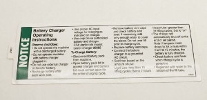 Genie Lift Part # 27853GT - DECAL,CHARGER INSTRUCTIONS, EA