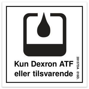 Genie Lift Part # 28157DAGT - DECAL, USE DEXRON, DANISH, EA