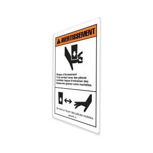 Genie Lift Part # 28161FRGT - DECAL,WARN,CRUSH HAZARD HAND,FRENCH, EA