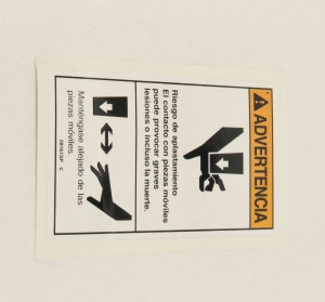 Genie Lift Part # 28161SPGT - DECAL,WARN,CRUSH HAZARD HAND, EA