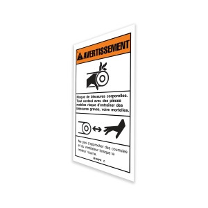 Genie Lift Part # 28162FRGT - DECAL,WARNING,CRUSHING,FRENCH, EA