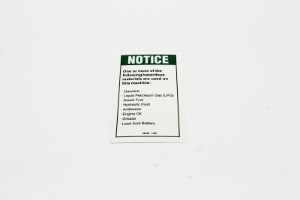 Genie Lift Part # 28164GT - DECAL,NOTICE,HAZARDOUS MAT'LS*, EA