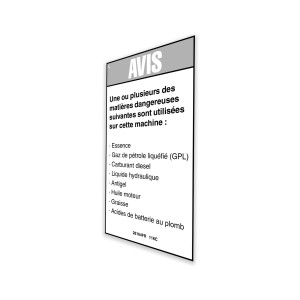 Genie Lift Part # 28164FRGT - DECAL,NOTICE,HAZARDOUS MAT'LS, EA