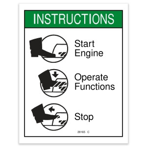 Genie Lift Part # 28165GT - DECAL,INSTRUCT,FOOTSWITCH OPER, EA