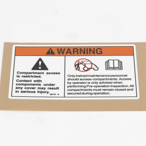Genie Lift Part # 28175GT - DECAL,WARNING-COMPART ACCESS, EA