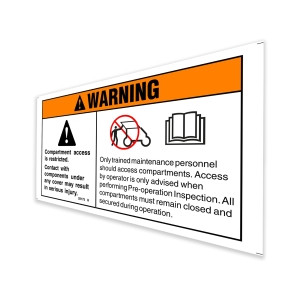 Genie Lift Part # 28175GT - DECAL,WARNING-COMPART ACCESS, EA