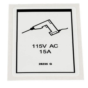 Genie Lift Part # 28235GT - DECAL, POWER TO PLATFORM 115V**, EA