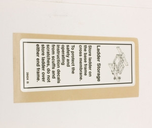 Genie Lift Part # 28424GT - DECAL,NOTICE-LADDER STORAGE, EA