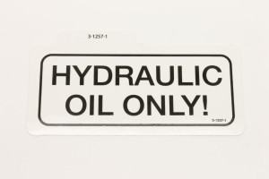 Genie Lift Part # 3-1257-1GT - DECAL, HYDRAULIC OIL ONLY!, EA