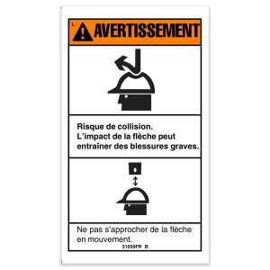 Genie Lift Part # 31059FRGT - DECAL,WARNING COLLISION HAZARD, EA