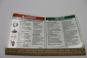 Genie Lift Part # 31068GT - DECAL,DANGER,BATTERY SAFETY, EA