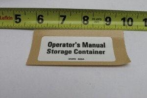 Genie Lift Part # 31072GT - DECAL,LABEL,OPER.MAN.STORAGE, EA