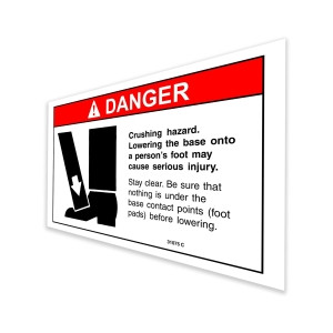 Genie Lift Part # 31075GT - DECAL,CAUTION,CRUSHING HAZARD, EA