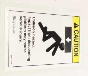 Genie Lift Part # 31077GT - DECAL,CAUTION,COLLISION HAZARD, EA