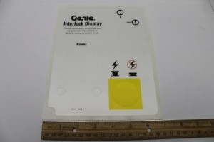 Genie Lift Part # 31241GT - DECAL,LABEL,INTERLOCK DISPLAY, EA