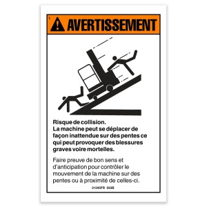 Genie Lift Part # 31245FRGT - DECAL,WARNING,COLLISION HAZARD, EA