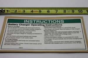 Genie Lift Part # 31785GT - DECAL,NOTICE,CHARGER INSTRUC, EA
