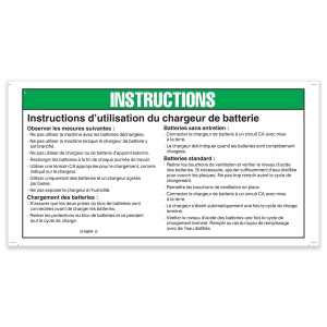 Genie Lift Part # 31785FRGT - DECAL,NOTICE,CHARGER INSTRUC, EA