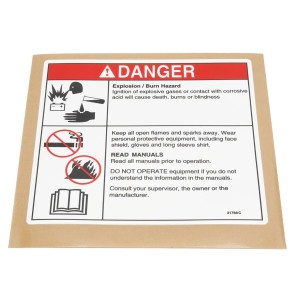 Genie Lift Part # 31788GT - DECAL,DANGER,BATTERY SAFETY***, EA