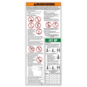 Genie Lift Part # 32686DUGT - DECAL, OPERATING INSTRUCT SL2, DUT, EA