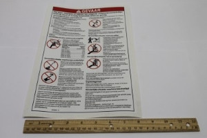 Genie Lift Part # 32700DUGT - DECAL,DANGER,GEN SAFETY RULES, EA