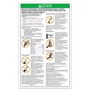 Genie Lift Part # 32700GRGT - DECAL,DANGER,GEN SAFETY RULES, EA