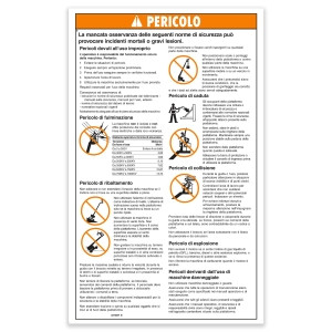 Genie Lift Part # 32700ITGT - DECAL,DANGER,GEN SAFETY RULES, EA
