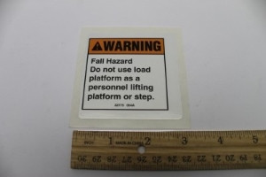 Genie Lift Part # 32775GT - DECAL,WARNING,FALL HAZARD, EA