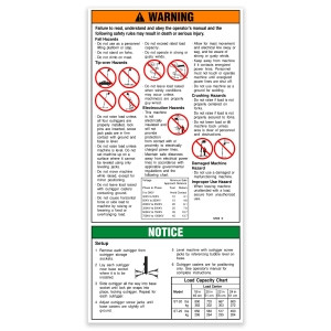 Genie Lift Part # 32929GT - DECAL,OPERATING INSTRUCT,ST2, EA