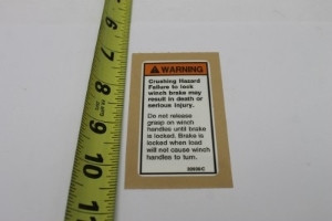 Genie Lift Part # 32939GT - DECAL,CRUSHING HAZ/BRAKE LOCK, EA